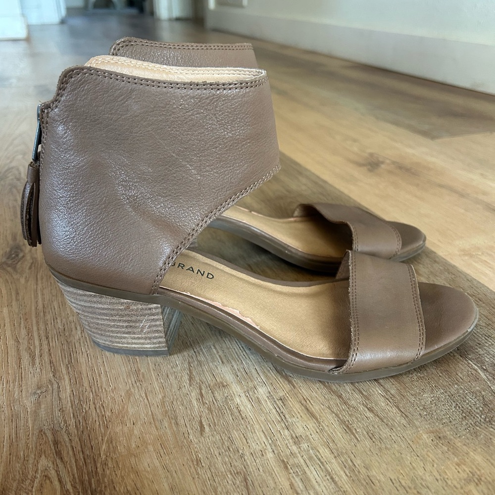 Lucky Brand Tan Leather Sandal Booties